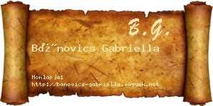 Bánovics Gabriella névjegykártya